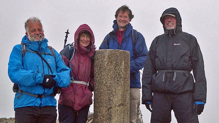 The Gang on the summit of Bruach na Frithe. Photo Ed Bramley