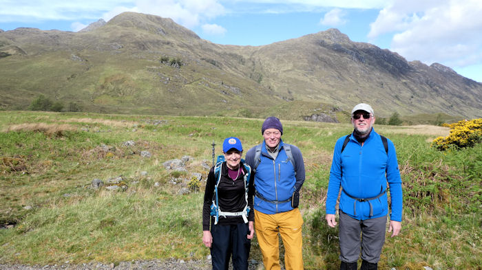 Judy, Ed and Andy on the way to Forcan Ridge. Photo by Mike Goodyer