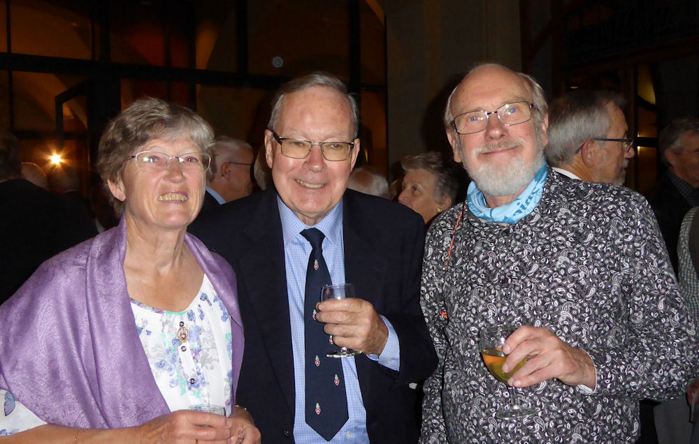 Pam Harris, Alan Norton and Mike Parsons at the pre dinner reception. Photo by Mike Goodyer