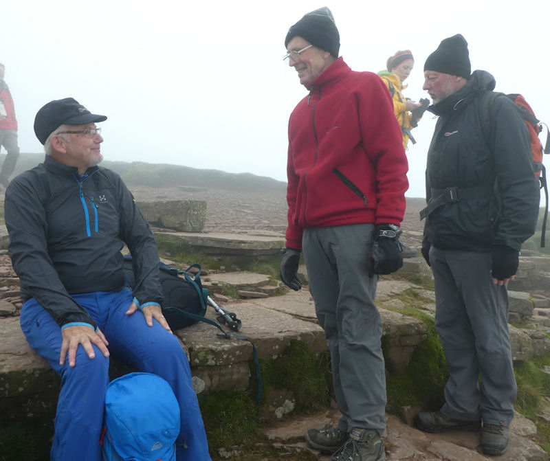 lunch time on Pen y Fan. Photo by Mike Goodyer
