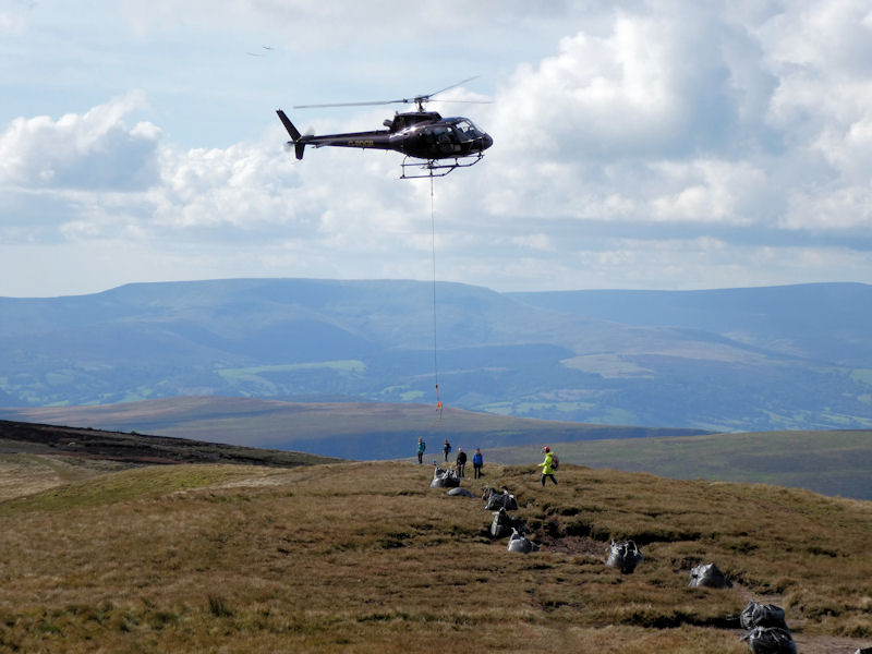 Path repairs on Waun Fach. Photo by Mike Goodyer