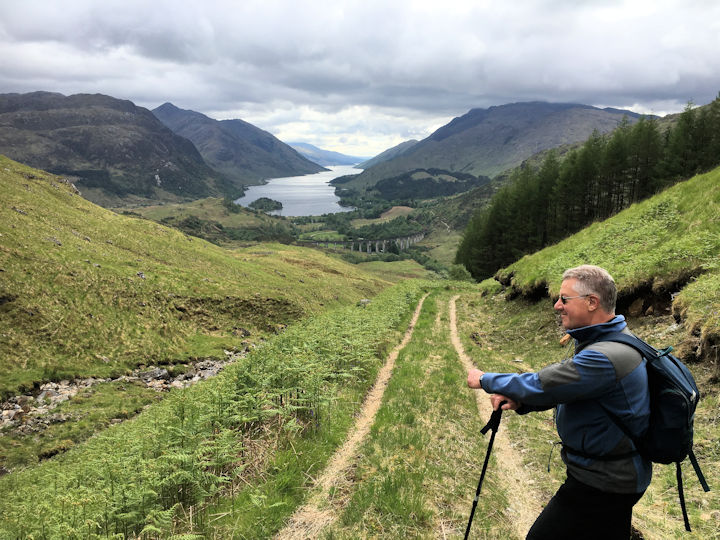 Steve, the Viaduct and the loch, Photo by Andy Burton