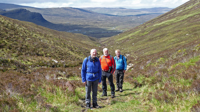Andy, Mike and Howard in Coire na Sgairde. Photo by Ed Bramley